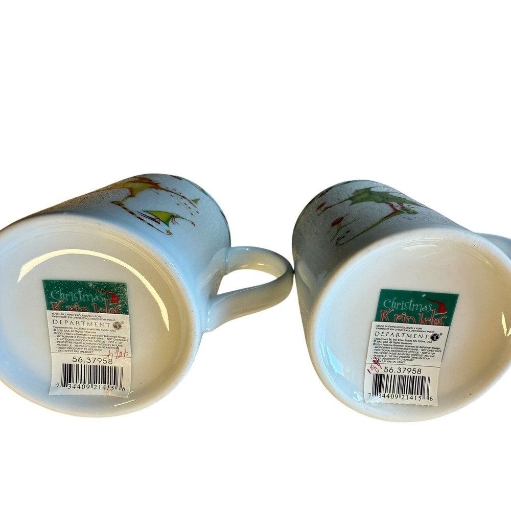 DEPT 56 Christmas Krinkles 4 Mug Set #37958 Vintage NWT Patience Brewster - Picture 8 of 9